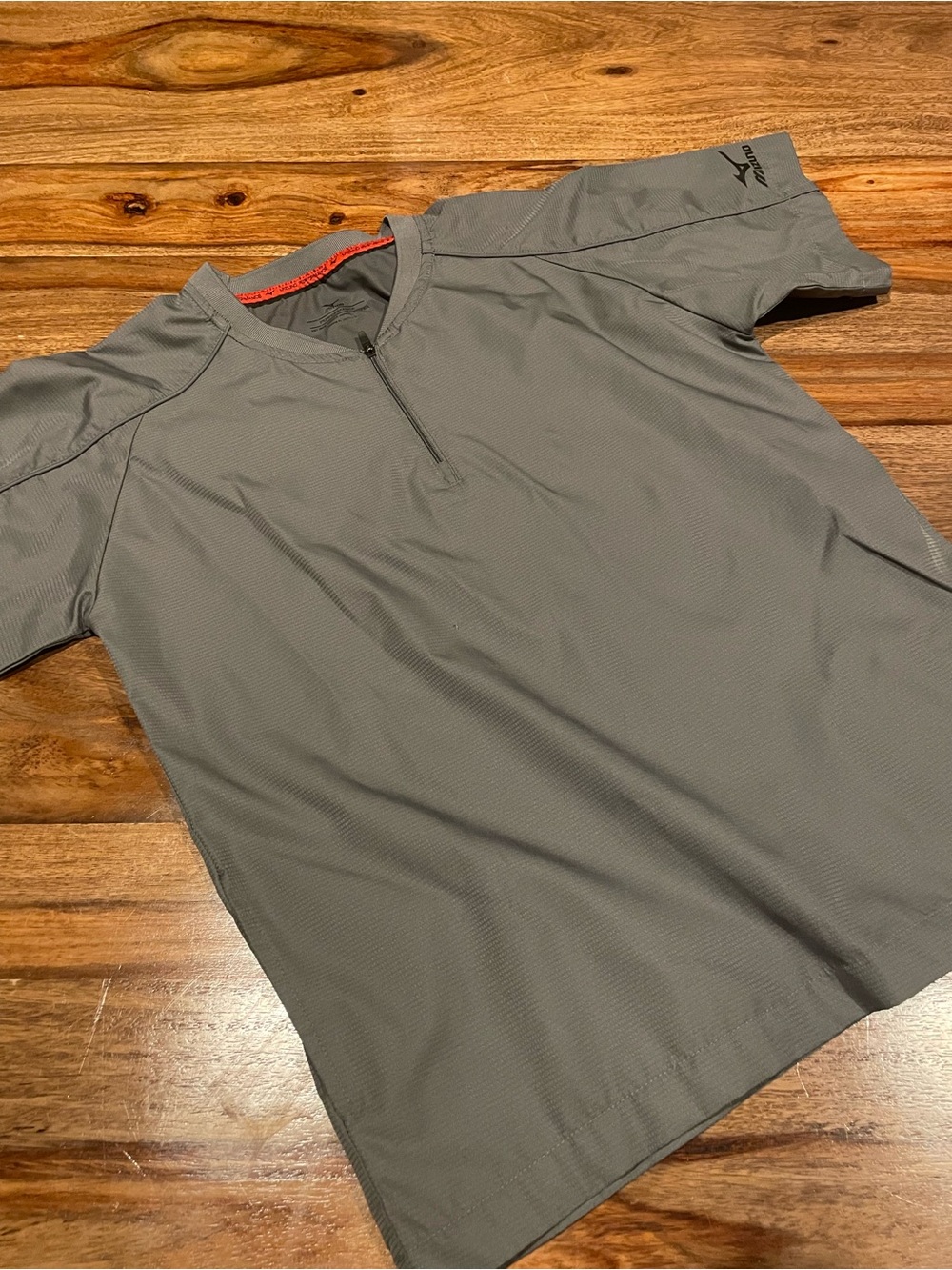 Mizuno Gray Youth Medium Short-Sleeve Quarter-Zip Athletic Jacket